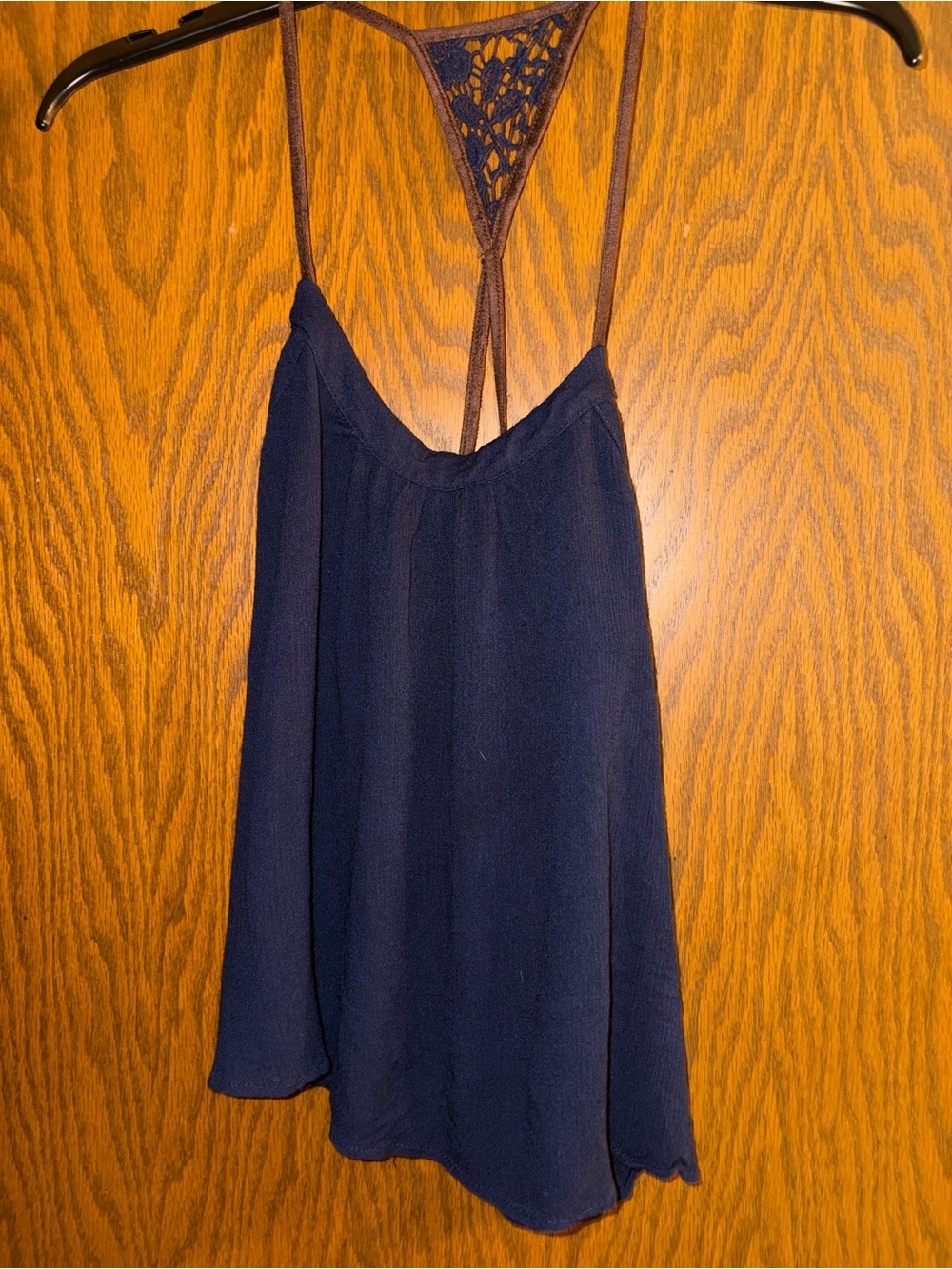 Women's Navy Lace-Back Tank Top